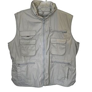 Midwest Air Technologies Khaki Zip Front Hooded Hunting Vest XL